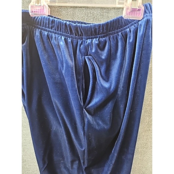 Vintage Blast Women's LG  3 Piece Velour Blue Track Suit Pockets Shoulder Pads - Picture 15 of 16